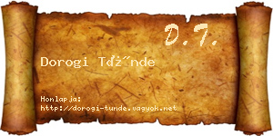 Dorogi Tünde névjegykártya